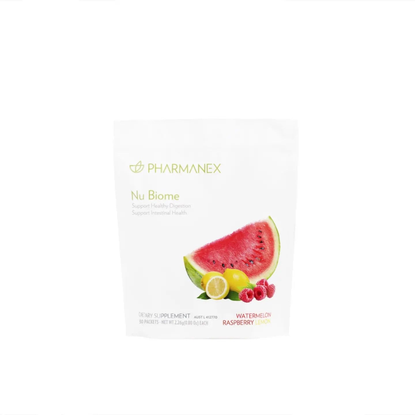 Nu BIOME watermelon raspberry lemon (pre y pos bióticos)